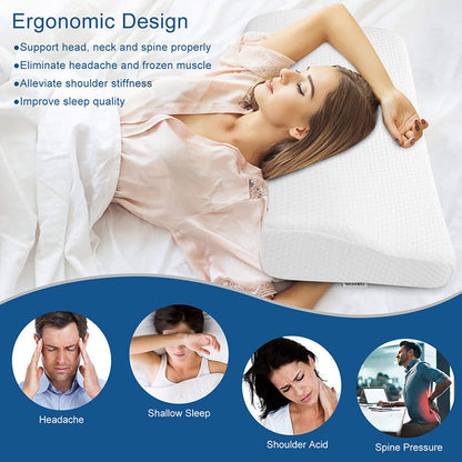 Men's and Women's Pillows Memory Foam Neck Protection Pillow Orthopedic Pillow Neck Butterfly Shape Healthy Neck Protection Slow Rebound Memory Pillow