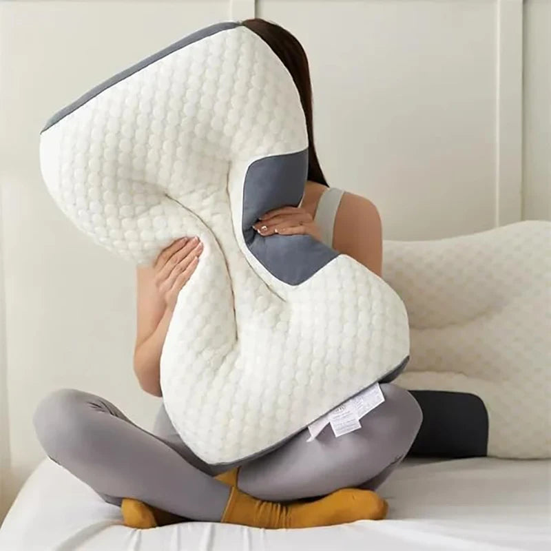2PCS Pillow Knitted Neck Pillow for Side, Back and Prone Sleeping, Bed Pillow, Deep Sleeping, Removable Pillowcase, Bedding