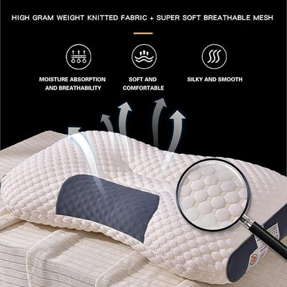 2PCS Pillow Knitted Neck Pillow for Side, Back and Prone Sleeping, Bed Pillow, Deep Sleeping, Removable Pillowcase, Bedding